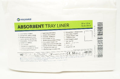 Halyard 48139 Absorbent Tray Liner 20inch x 25inch - Box of 50
